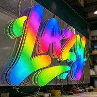 Lettres lumineuses RGB, signalétique en métal pour affichage intérieur et extérieur