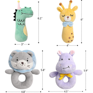 Soffice bambino sonaglio peluche animali di pezza sonaglio Set doccia per i neonati che giocano doccia sonaglio peluche - Product Image 5