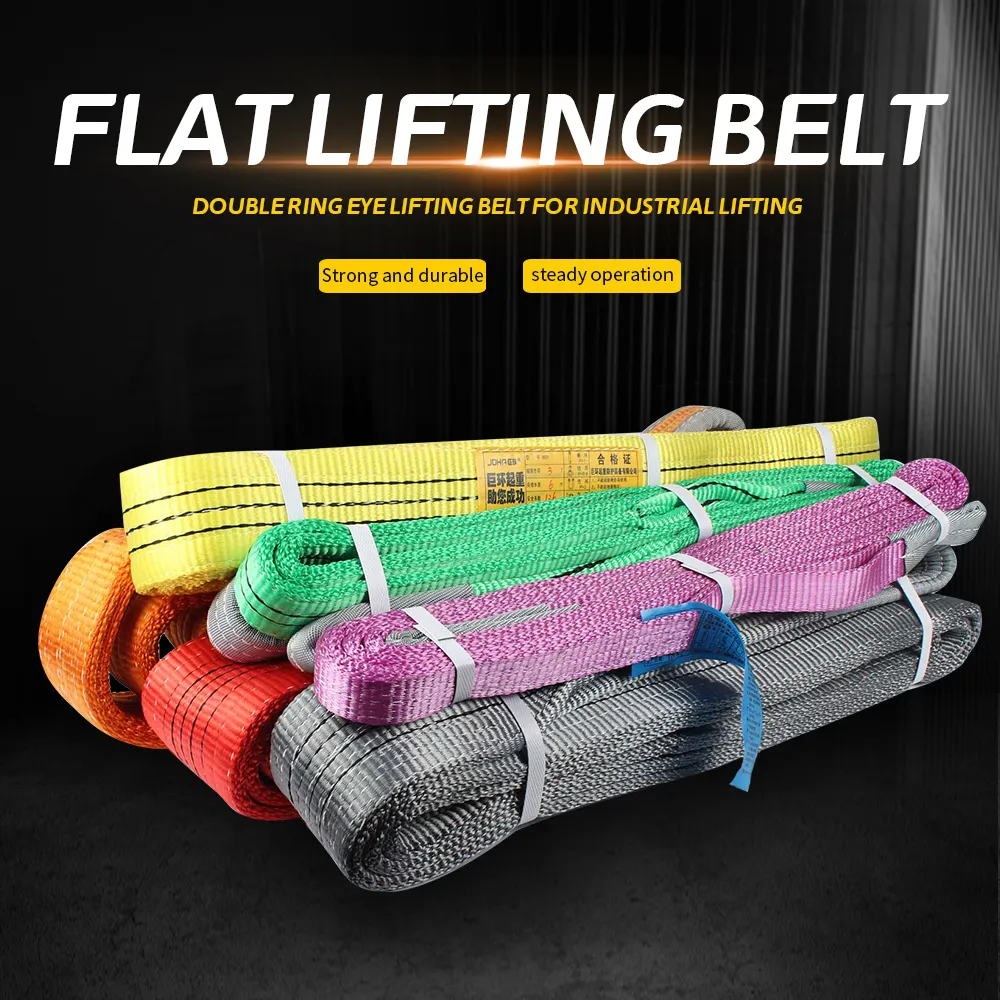 1 - 10 Ton Kleurcode Textiel Tape Hijsling Kraan Platte Polyester Webbing Lift Riem