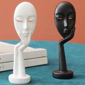 Statuette de visage en résine personnalisable pour femmes, statue personnalisée en 3D, méditation humain, nouveau cadeau artisanal minimaliste, décoration de maison, vente en gros, - Product Image 2
