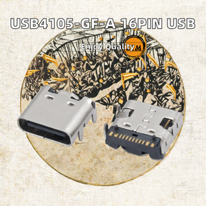 Conector Hembra USB Tipo C de 5 Pines, Revestimiento Au 3U'', Montaje en PCB, Material PA9T UL94V-0, Corriente Nominal de 5A - Product Image 2