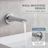 Robinet de lavabo mural sans contact en laiton avec capteur, mitigeur d'eau monotrou, robinet de lavabo automatique moderne pour salle de bain, utilisation durable