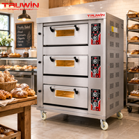 Four à pâtisserie commercial à 3 niveaux en acier inoxydable, four à pâtisserie triple niveau pour pain, pizza, gâteaux, restaurant, hôtel, boulangerie, utilisation en cuisine