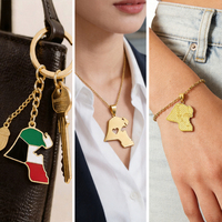 Collier personnalisé avec pendentif carte du Koweït, breloques bijoux en forme de drapeau national, accessoire de mode, cadeau souvenir, usine avec 21 ans d'expérience