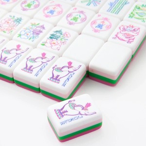 Ensemble de Mahjong américain de luxe, 166 tuiles avec <span class=keywords><strong>Joker</strong></span> Éléphant Rose, Acrylique Premium 4 couches, Jeu de designer chic Chinoiserie pour NMJ - Product Image 3