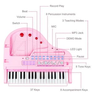 Piano <span class=keywords><strong>de</strong></span> Juguete <span class=keywords><strong>de</strong></span> Plástico <span class=keywords><strong>de</strong></span> 37 Teclas - Instrumento Musical <span class=keywords><strong>de</strong></span> Educación Temprana para Bebés con Micrófono y Taburete - Regalo Perfecto para Niños <span class=keywords><strong>de</strong></span> 2 a 7 Años - Product Image 6
