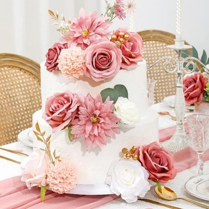 Centros de Mesa de Flores de Seda Realistas Personalizados de Fábrica de 20-120 cm, Centro de Mesa de Boda con Rosas de Seda Blancas y Rosas, Bola de Flores - Product Image 2
