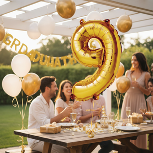 All'ingrosso 32 pollici oro Mylar numero 9 palloncino in alluminio per decorazioni per feste festa della mamma festa di addio al nubilato - Product Image 3