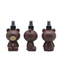 Vente directe usine – Bouteille de lavage et de soin pour enfants en PEHD, motif ours brun 220 ml, mignonne bouteille pulvérisatrice en forme d'ours de dessin animé