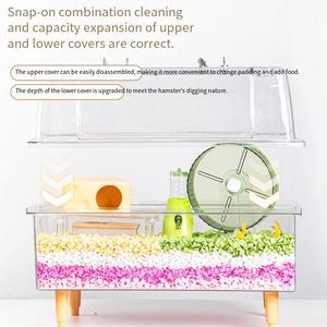 Gabbia per Criceti Trasparente Villa di Lusso 60 Plastica 75 Oversize Box per Alimentazione Orso Dorato Economica Grande Stile Moderno per Uso Interno - Product Image 2
