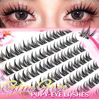 Faux cils synthétiques sans colle, style européen et américain, effet œil de chien, naturel, œil de dessin animé, grande capacité, pour l'exportation transfrontalière