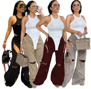 <span class=keywords><strong>Pantaloni</strong></span> Cargo <span class=keywords><strong>con</strong></span> Zip per Donna Taglie USA S-2XL, Abbigliamento Autunno-Inverno all'Ingrosso - Product Image 1