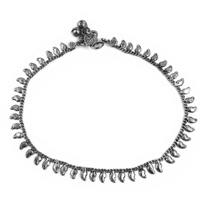 925artpalace Nueva Tobillera de Plata Vintage con Detalles Metálicos Blancos Brillantes - Product Image 1