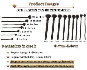 Vente en gros extensions de cheveux humains locs dreadlocks extensions complètes faites à la main taille moyenne 100% extensions de cheveux humains - Product Image 6