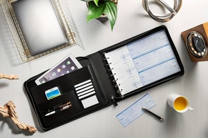 Chuyên nghiệp PU da Chất kết dính danh mục đầu tư dây kéo đóng cửa <span class=keywords><strong>7</strong></span> vòng kiểm tra chất kết dính 500 kiểm tra công suất 9x13 inch tờ nộp hồ sơ sản phẩm - Product Image 4