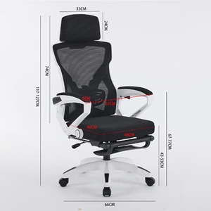 Chaise de bureau ergonomique avec dossier pivotant et hauteur réglable pour la maison et les études - Product Image 1