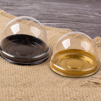 Boîte de plateau en plastique PET dôme rond jetable personnalisé pour sushi jus nouilles hamburgers stock emballage en plastique PET transparent