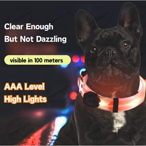 Conjunto de correa de collar LED para perro eléctrico, correa ajustable de PVC recargable y duradera para mascotas - Product Image 2