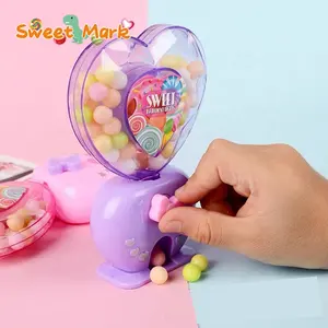 Funny flash loving heart twist candy machine toy with halal candy bean