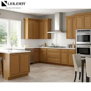 LEILEIER Rta Kitchen Cabinet Kabinet Kitchen Cabinet North American Customized Time Modern Painted Kitchen Cupboard Lacquer MDF