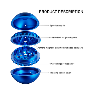 Gyro Ball Grinder 63MM en Aluminium Premium, Jouet à Tourneter et à Broyer, Grinder à Tabac, Logo Personnalisé, Détachable, Accessoires pour Fumeurs, OEM - Product Image 2