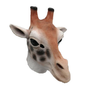 Mascarilla de cabeza de animal, máscara de <span class=keywords><strong>jirafa</strong></span> de látex, máscara de bruja de terror, suministros de decoraciones de fiesta, aterrador y realista - Product Image 2