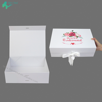 Boîte d'emballage cadeau magnétique de luxe avec logo personnalisé, fermeture à rabat magnétique, boîtes magnétiques pliantes de luxe avec ruban