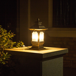 Antique Bronze Outdoor Lawn <b>Light</b> <b>LED</b> Garden Lamp IP65 Water Resistant 3500K Warm White Glass Shade <b>Motion</b> <b>Sensor</b> CRI 90 - Product Image 3