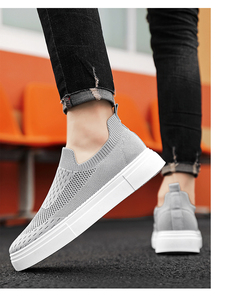 Slide-On Solid Men's Summer Breathable Thin <b>Black</b> Synthetic <b>Sock</b> Shoes for Mesh Canvas Sneakers - Product Image 6