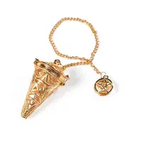 Golden Brass Openable Pentagram Cage Metal Pendulum