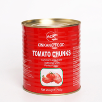 Fournisseur d'usine : Tomates pelées entières ACK en morceaux, 760g, boîtes de conserve, lot de 12, spécial cuisson pour chefs de restaurants commerciaux en Chine