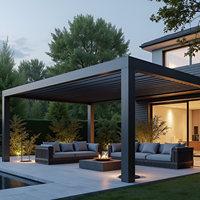 Pergola motorisée en aluminium avec toit à lames orientables et étanche pour bâtiments de jardin, pavillon, terrasse, espace de vie extérieur