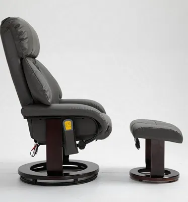 Lounge-Sessel schwarz Kunststoff-Wohnzimmer-Sessel Freizeit manuell hin-und-her-schieben Ledersessel 360 Grad RV Schwenk-Sessel