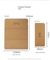 Tapis de souris de recharge sans fil en matériau de liège écologique Support de téléphone pliable avec interface Type-C 15W pour les appareils iPhone Android