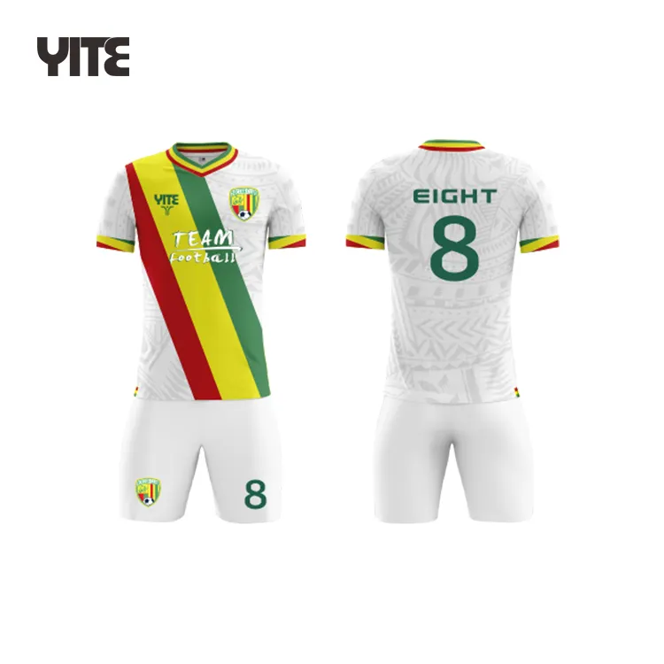 Conjunto de camisa de futebol estampada, desenho personalizado de subolmação, treinamento de equipe, futebol, futebol