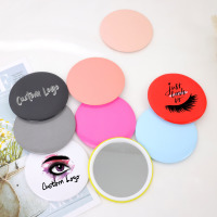 Miroirs de poche cosmétiques ronds de petite taille en gros, miroir de maquillage miniature, cadeau promotionnel, logo personnalisé, mini miroir