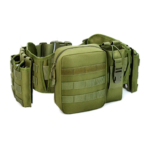 DFU122 Cinturón Táctico MOLLE para Entrenamiento y Cosplay con 4 Bolsas de Accesorios, Camuflaje Negro, Plataforma MOLLE para Herramientas - Product Image 5