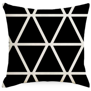 INSHARE Funda de almohada de poliéster con estampado geométrico en blanco y negro Cojín de sofá simple Sala de estar Dormitorio Funda De Almohada Nórdica - Product Image 3