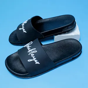 New 2024 products wholesale custom brand name 3D logo slides men slippers sandals bubble slides black white