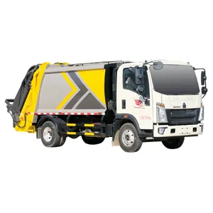 China HOWO 4*2 compressed garbage truck 120 HP 6 cubic meter sanitation garbage truck factory