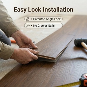 Suelo de PVC con Sistema de Bloqueo Fácil, Suelo Laminado de Vinilo con Sistema de Clic, Tablas de Vinilo sin Pegamento para Dormitorio - Product Image 1