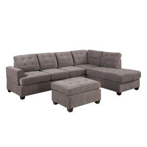 Set Salas Mobili <span class=keywords><strong>per</strong></span> Soggiorno Copridivano a L Divano Angolare Componibile a 7 Posti con Sgabello - Product Image 3