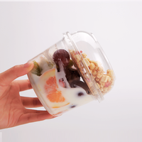 Promotie Logo Afdrukken 16Oz 24Oz 32Oz Ronde Vorm Plastic Huisdier Salade Fruit Groente Noten Deli Container Cup Met Deksel
