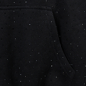 Topshow Tùy Chỉnh Màu Đen Thiết Kế Nặng Bông Pháp Terry Rhinestone Áo Thun Hoodies Cho Nam Giới - Product Image 5