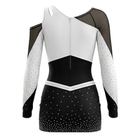 Uniforme de Animadoras de Manga Larga, Spandex Acrílico, Cintura Elástica, Color Brillante, Atuendo Juvenil para Animadoras