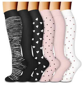 Calcetines de Compresión hasta la Rodilla para Hombre y Mujer, Medias Deportivas de Alta Elasticidad para Pantorrillas, Calcetines de Compresión para Correr y Hacer Ejercicio - Product Image 6
