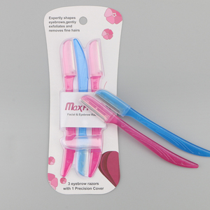 Rasoio per sopracciglia viso rasoio per signora strumento per il trucco delle sopracciglia Dermaplaning rasoio con copertura di precisione in Blister - Product Image 5