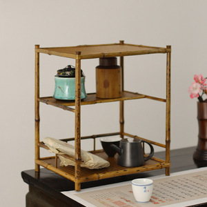 Estante de Té de Bambú Rectangular Tamaño M, Ecológico, para Ceremonia del Té, Almacenamiento de Utensilios de Cocina y Bebidas - Product Image 1