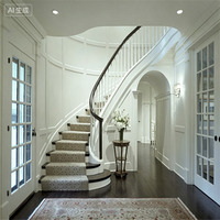 Escalier en spirale moderne Prima personnalisé, marches en bois massif pour intérieur