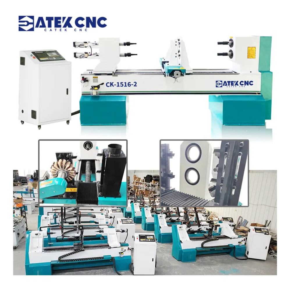 High speed CK-1516 wood working machinery wood turning lathe machine for cylinder and square wood working